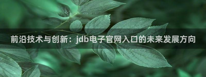 mg不朽情缘下载：前沿技术与创新：jdb电子官网入口的未来发展方向